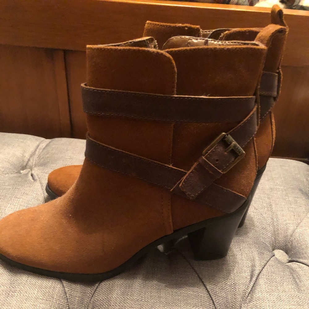 Ralph Lauren suede zipper booties.